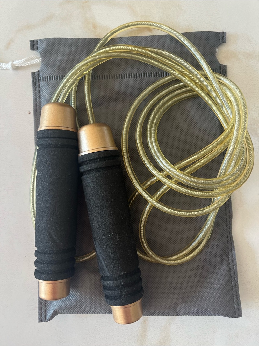 Brand New: Weighted Metallic CrossFit Adjustable Jump Rope with Storage Bag